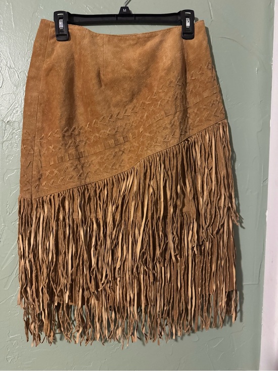 Double D Ranch Dresses & Skirts - Double D Ranch Tan Suede Fringe Midi Skirt